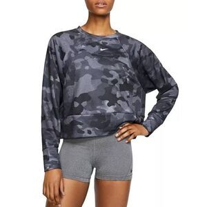 Nike Icon Grey Camo Cropped Sweatshirt